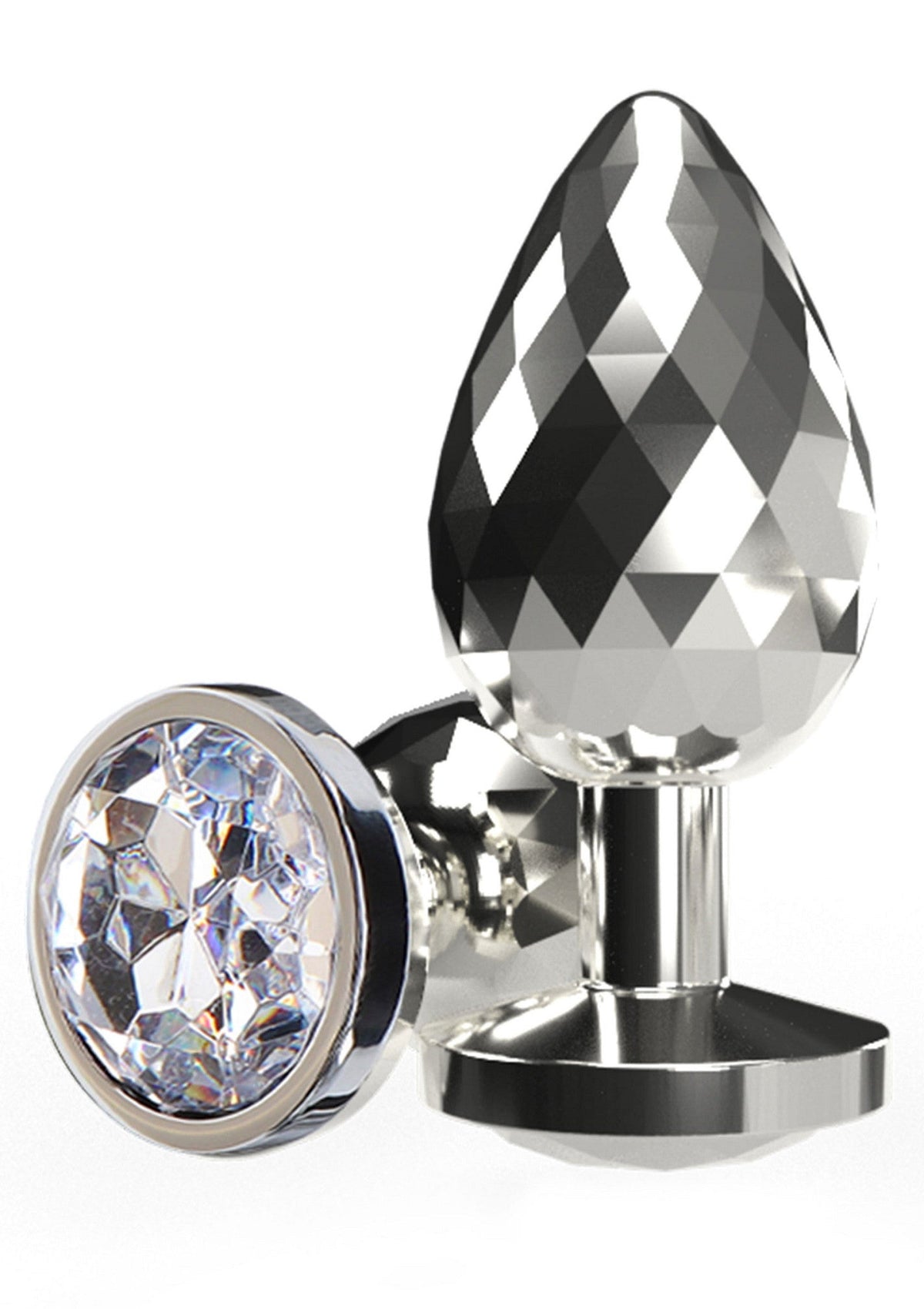 Large Silver Disco Diamond Plug