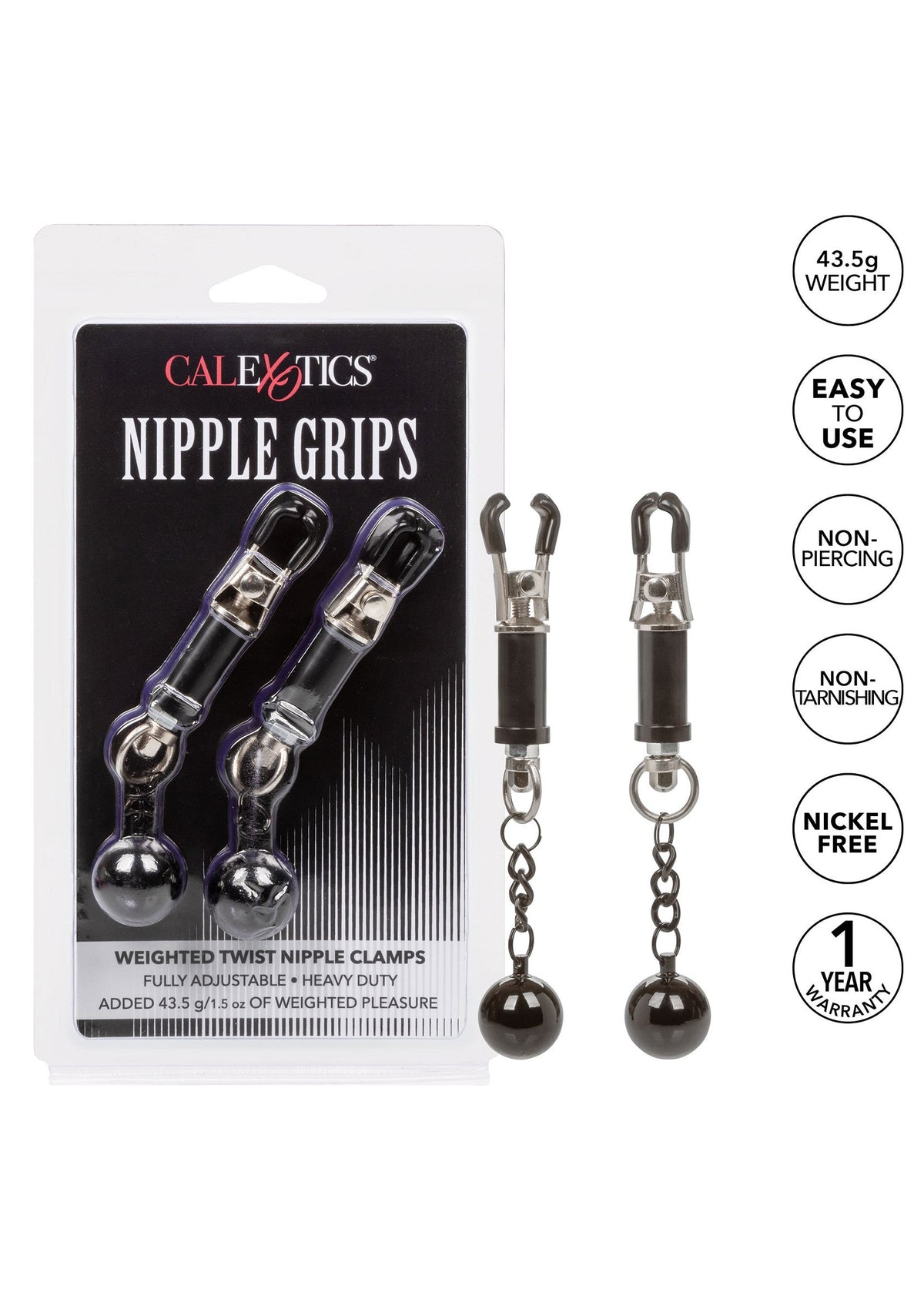 Weighted Silver Twist Nipple Clamps