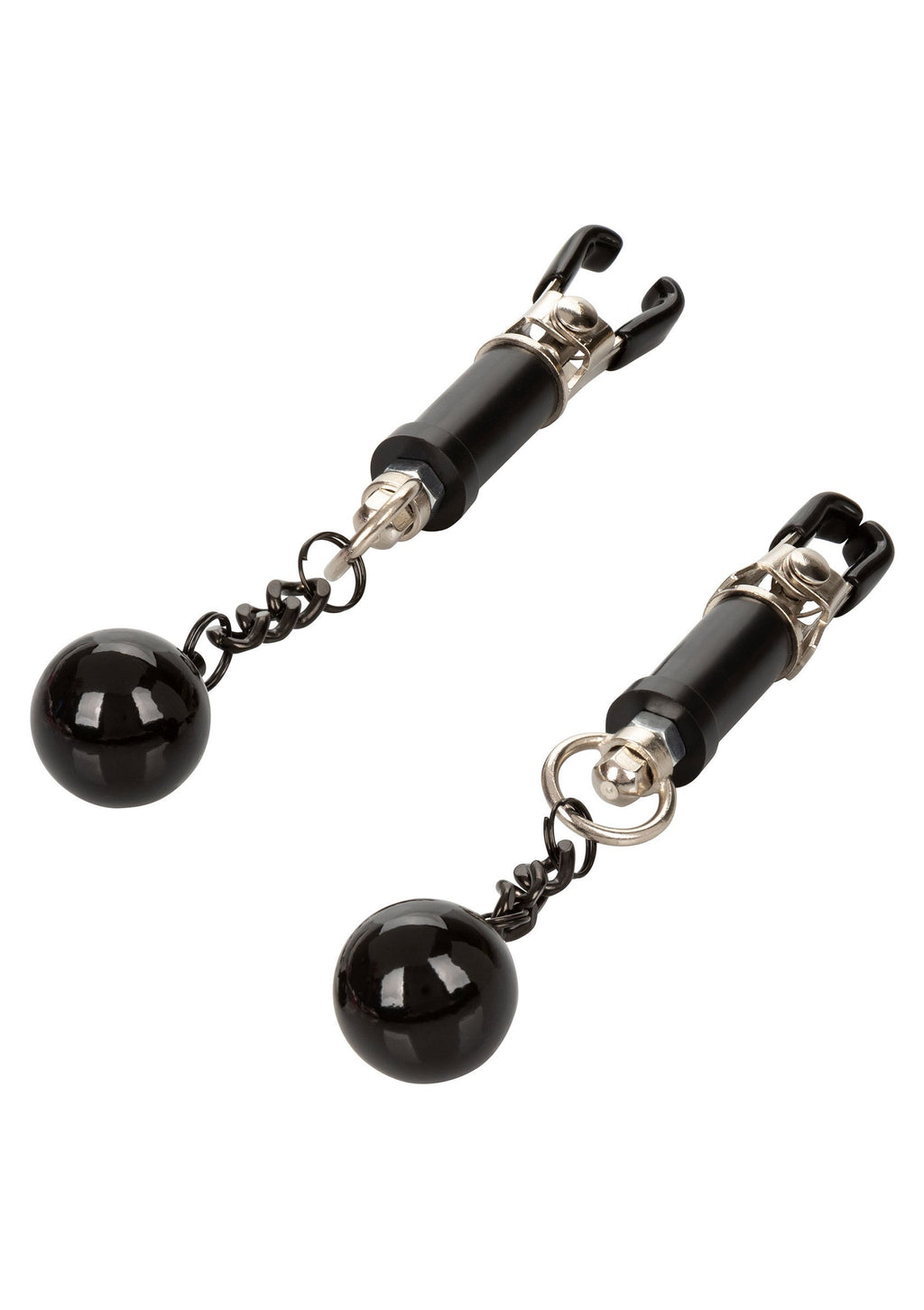 Weighted Silver Twist Nipple Clamps