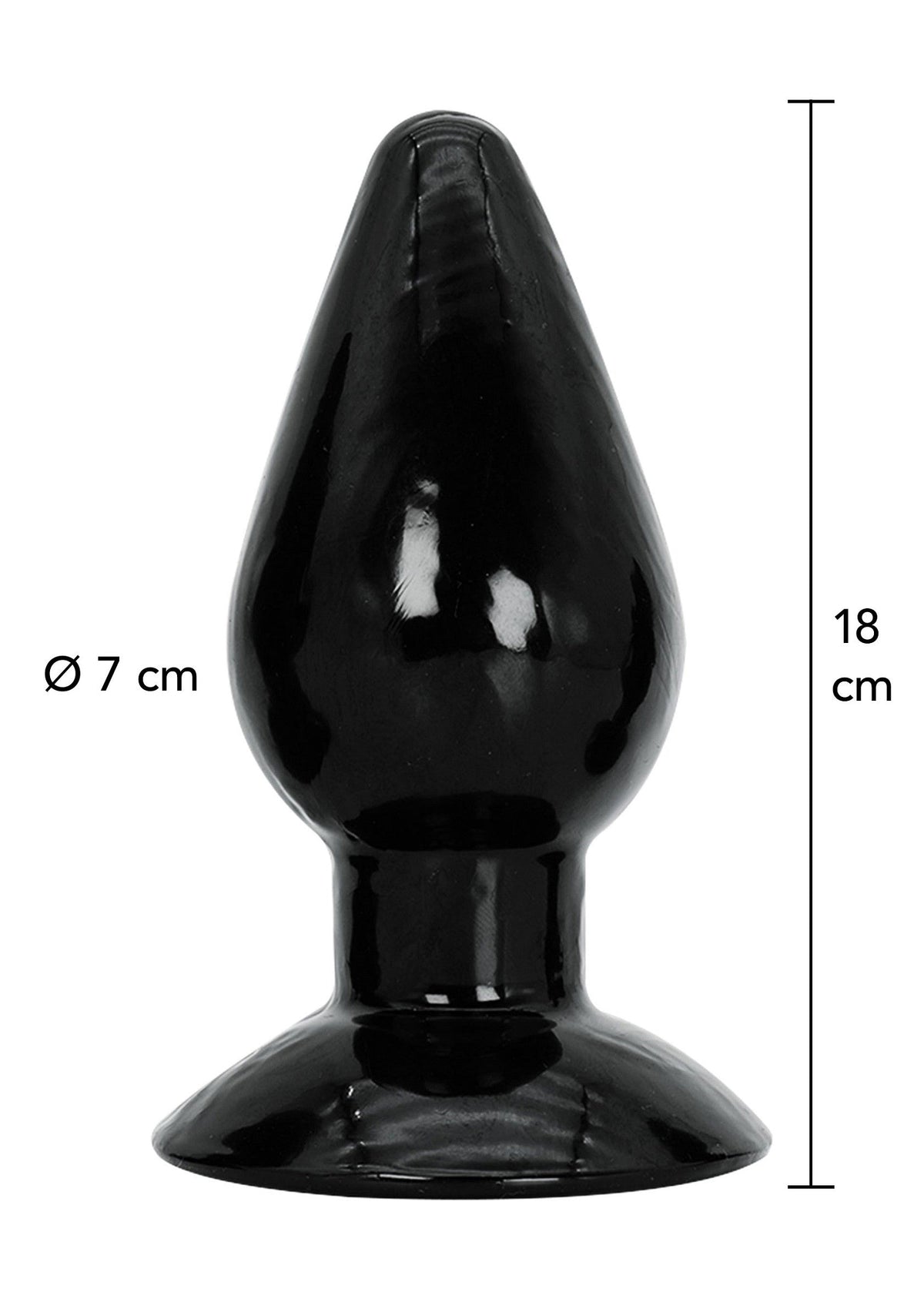 Plug anale Extra Large 18 cm nero