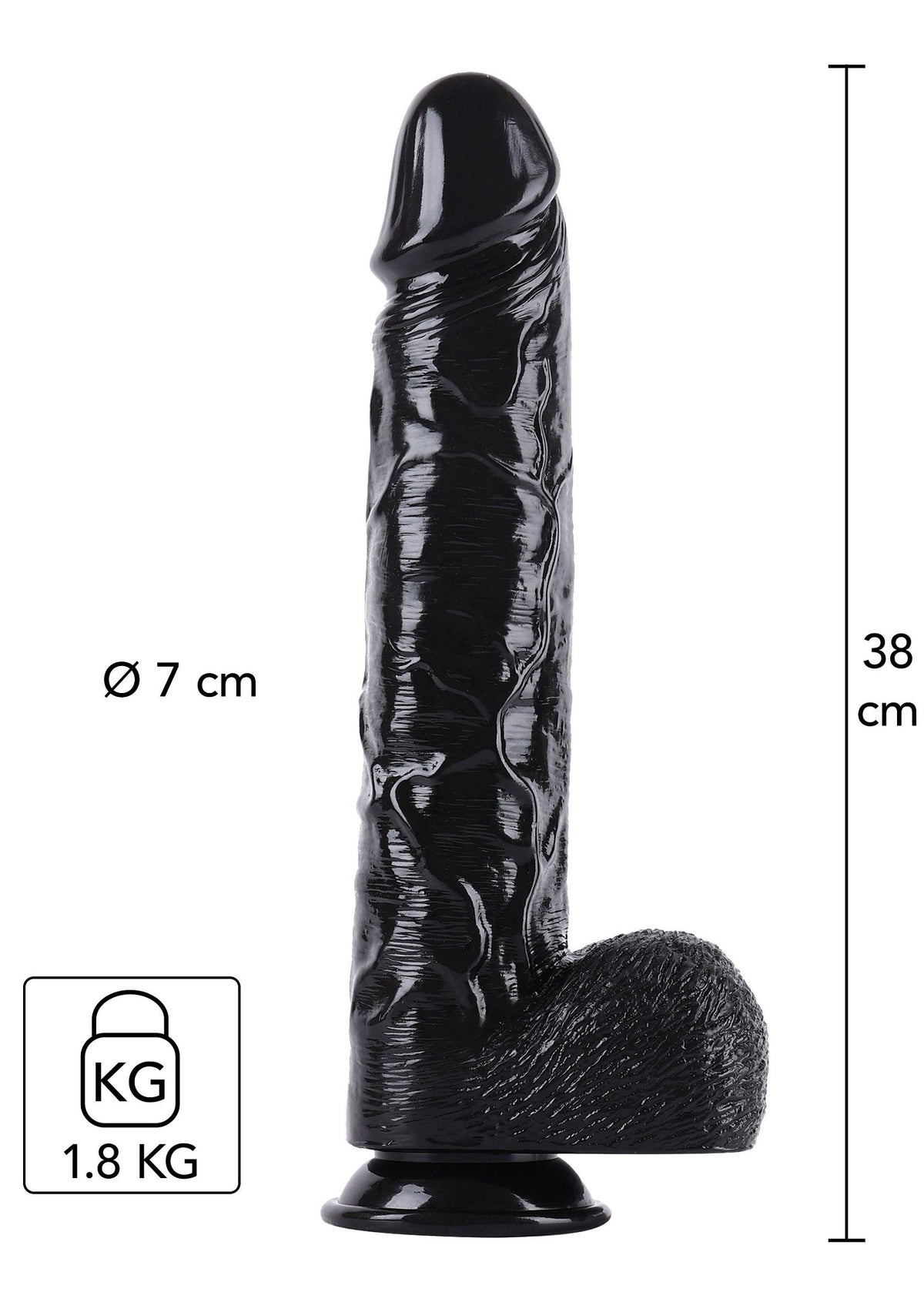 Dong 38 cm nero