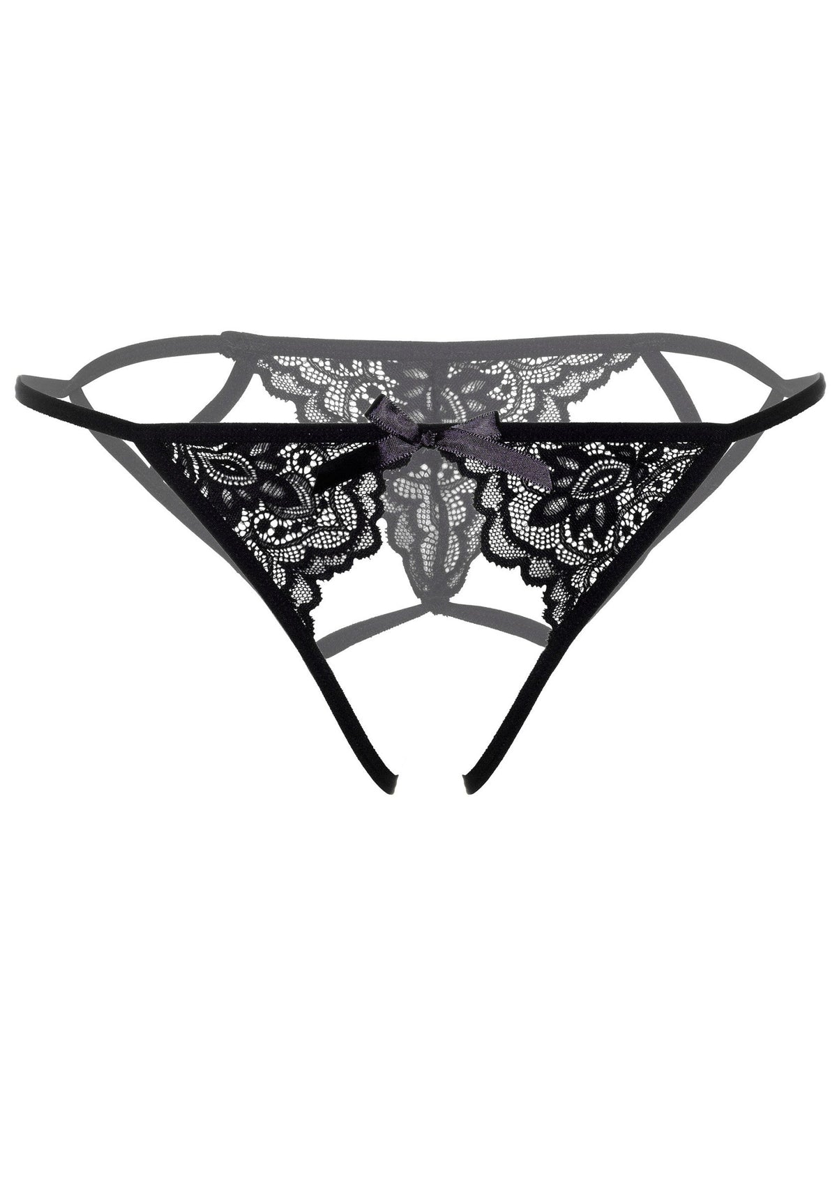 Black bikini with thin straps Inez without crotch opening
