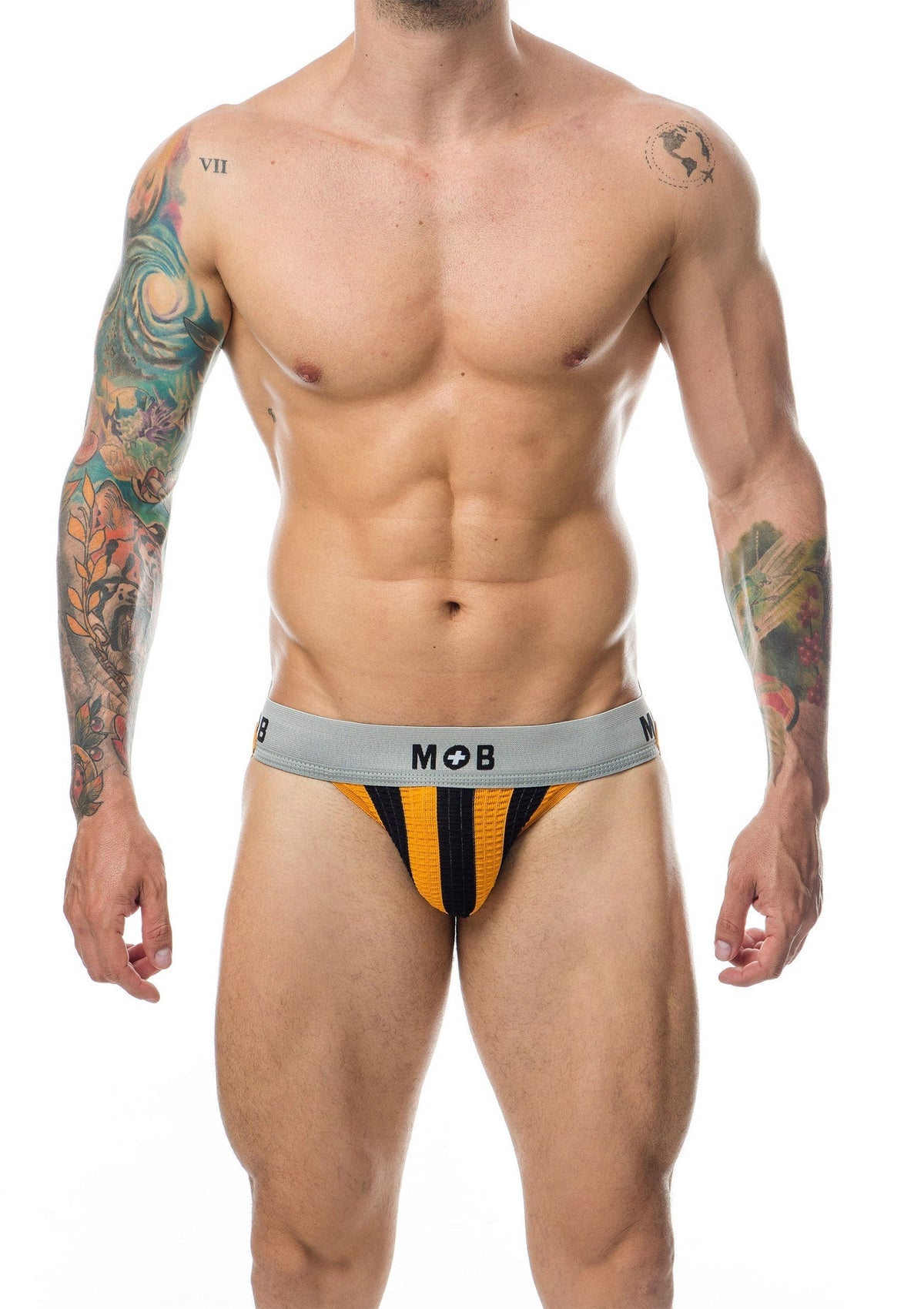 Classic orange striped MOB jockstrap