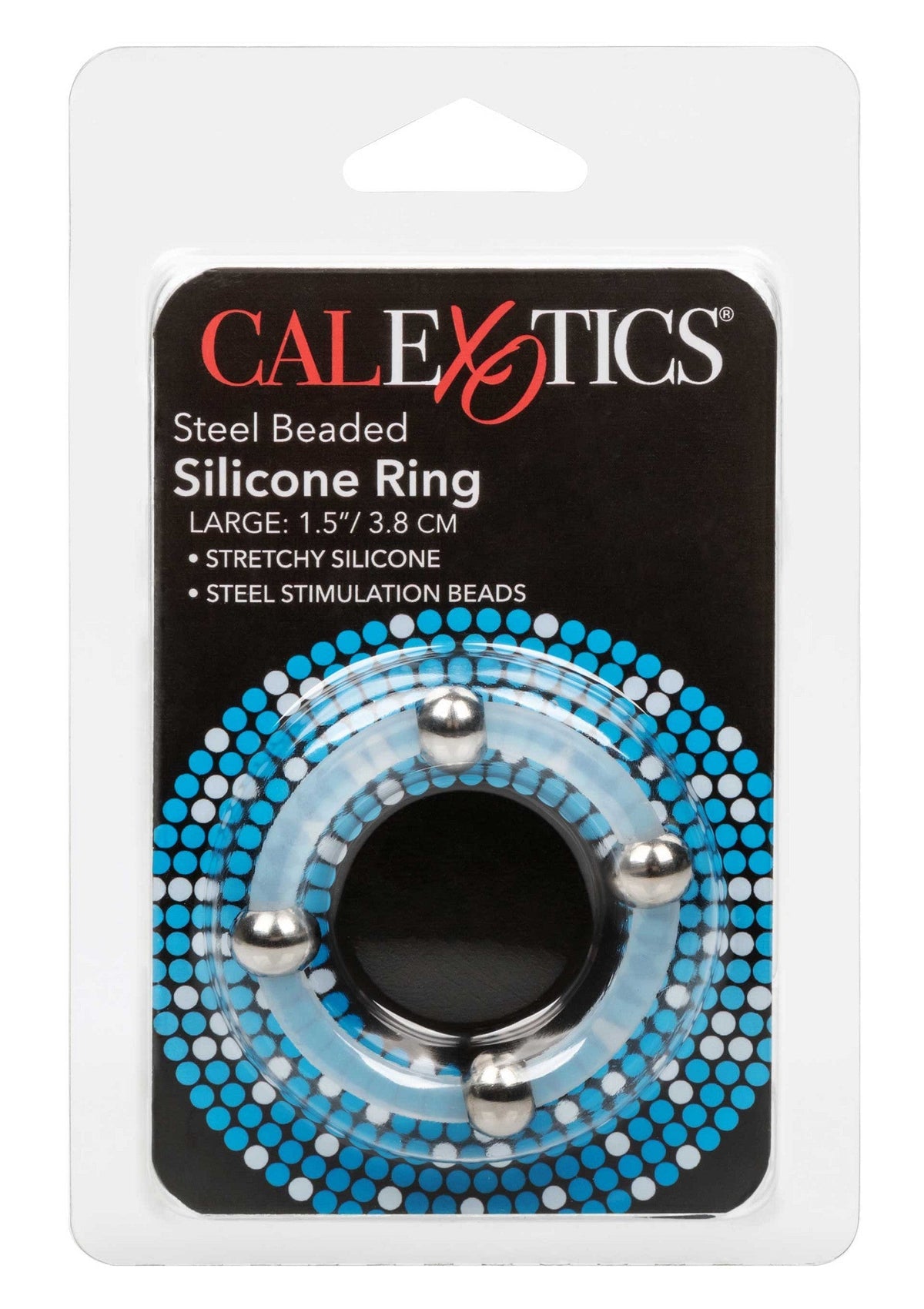 Silicone ring with steel beads L transparent