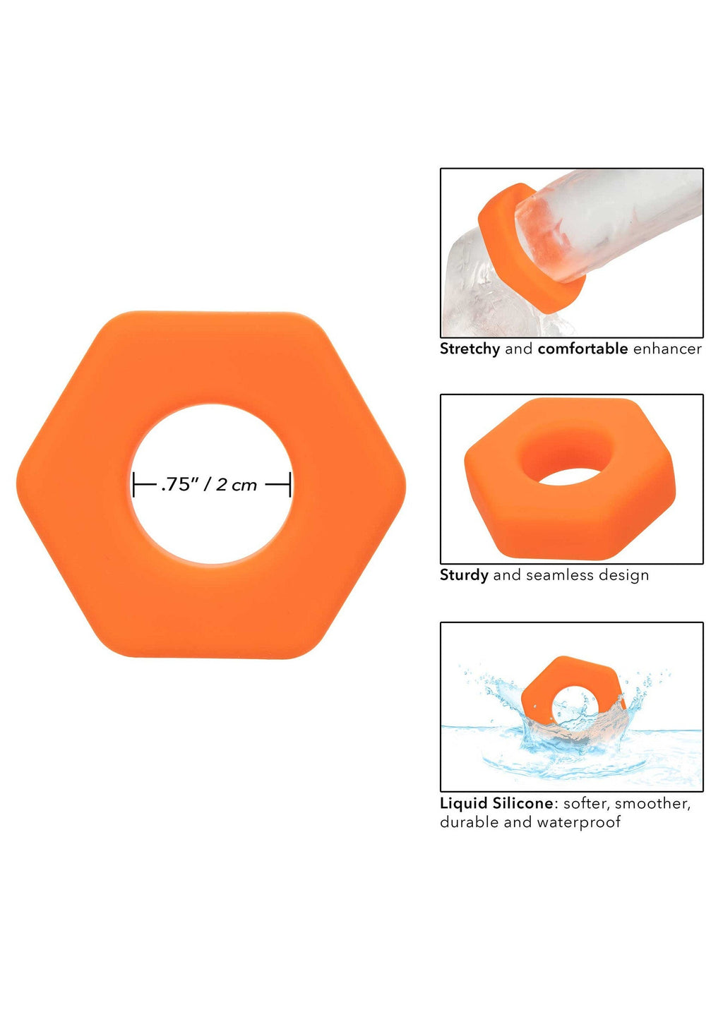 Alpha Prolong Sexagon Ring Orange
