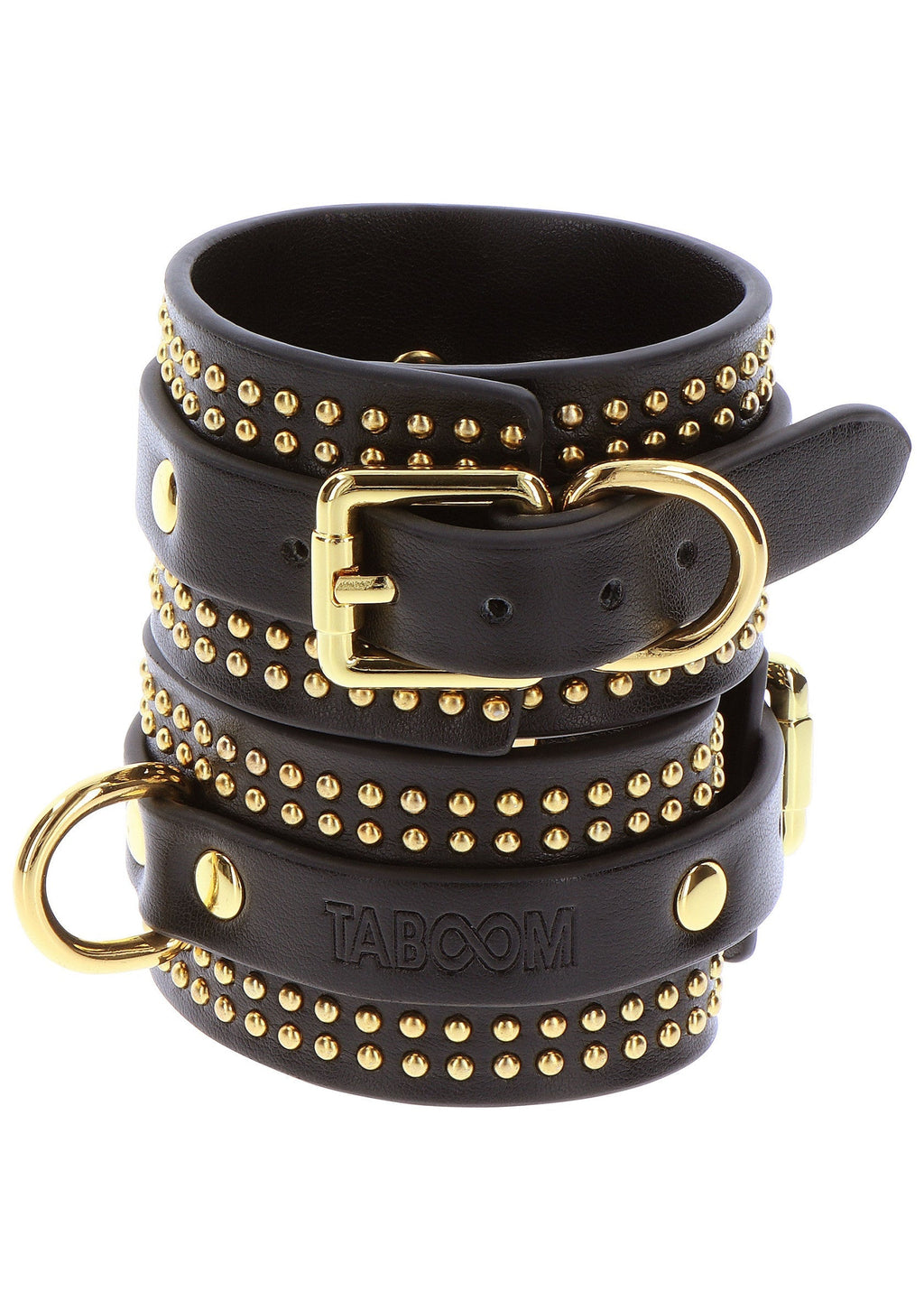 Black studded ankle cuffs set