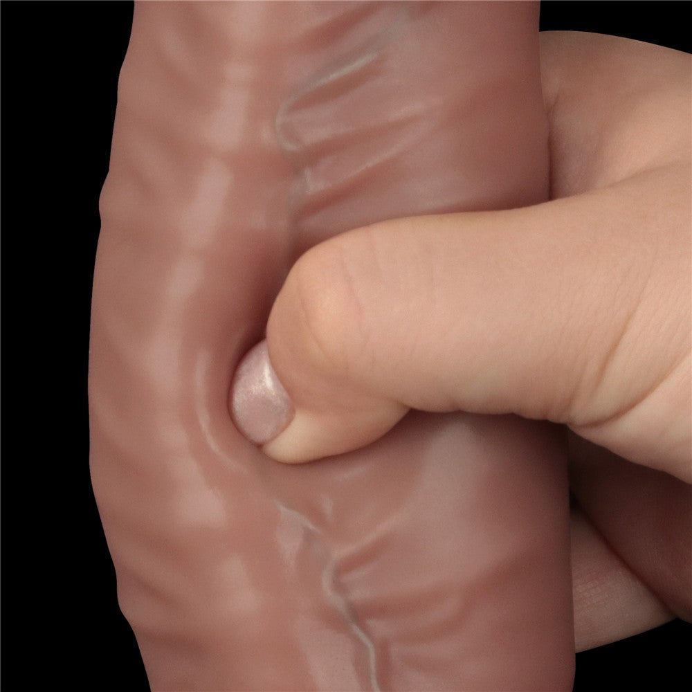 16'' XXL Double Layer Foldable Silicone Penis (flesh)