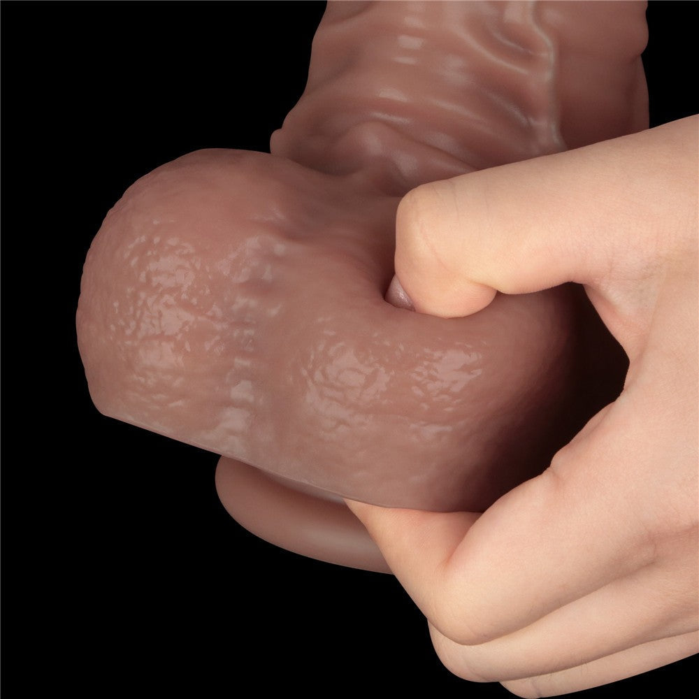 16'' XXL Double Layer Foldable Silicone Penis (flesh)