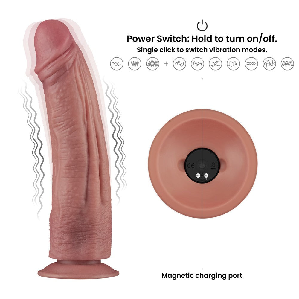 10.5'' Dual-Density Vibrating Dildo
