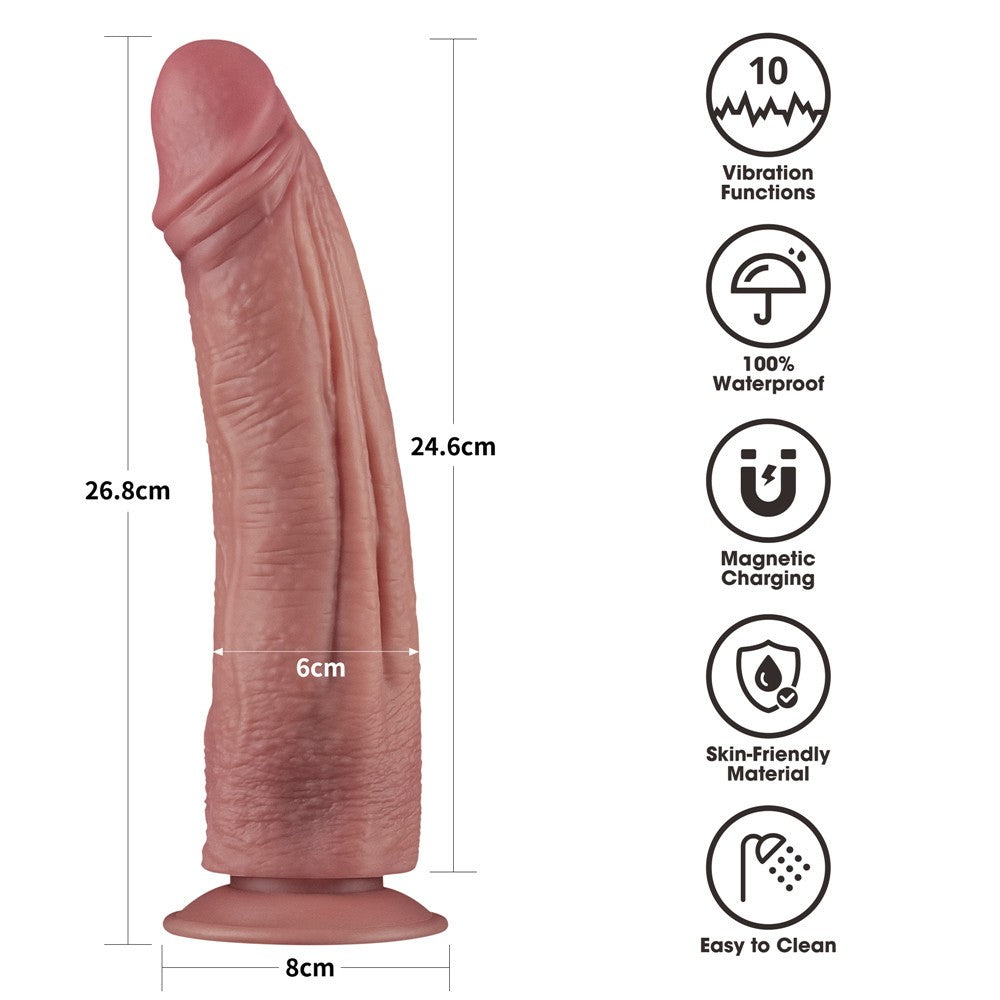 10.5'' Dual-Density Vibrating Dildo