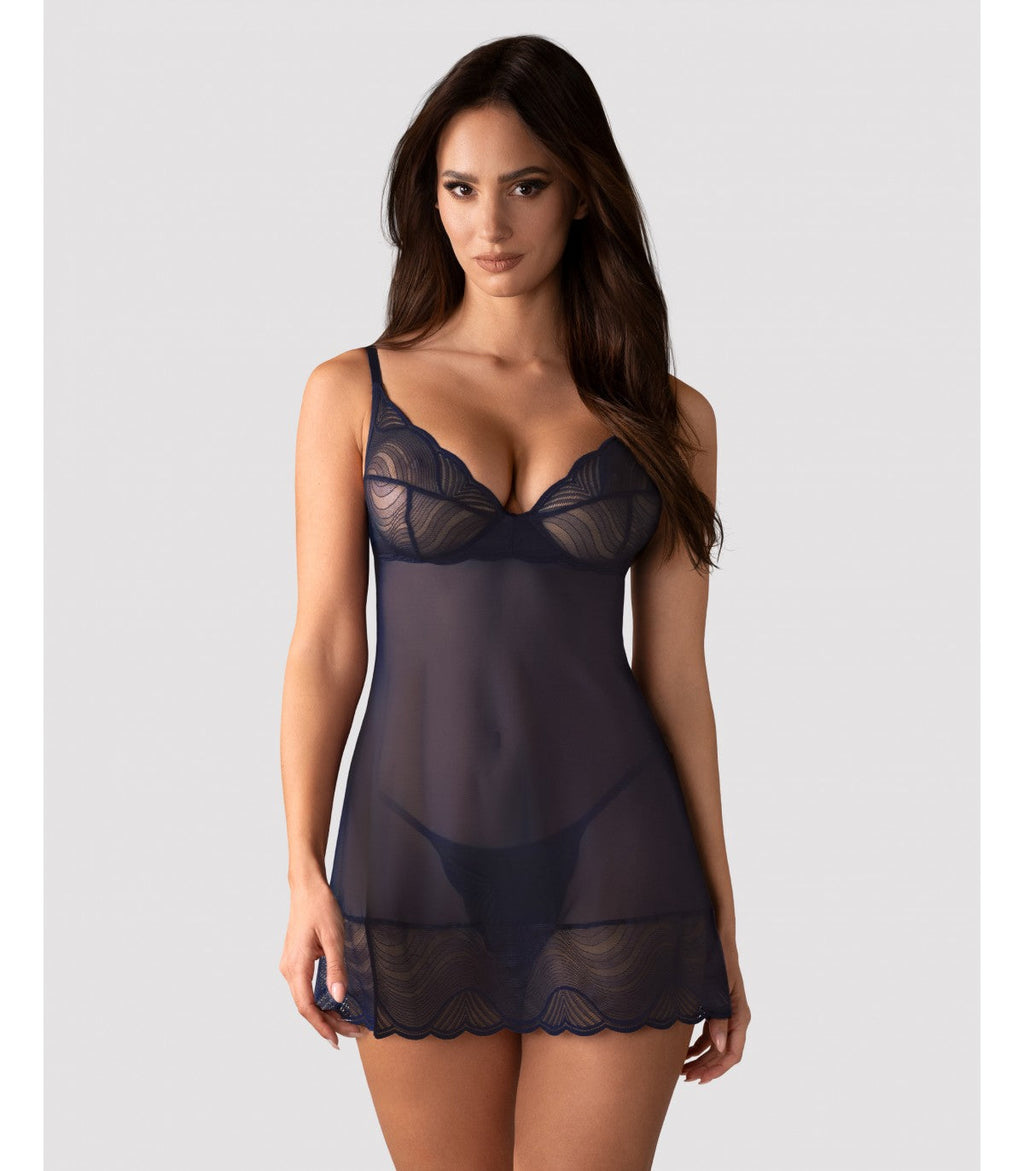 SHIRT AND THONG NIGHTLY BLUE XS/S