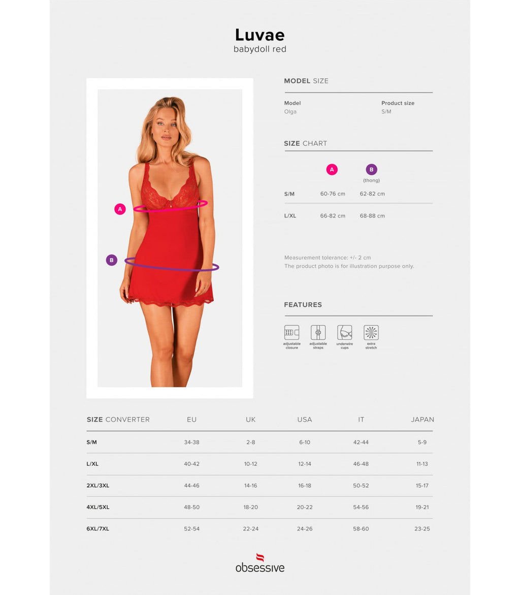 BABYDOLL E PERIZOMA LUVAE NERO S/M