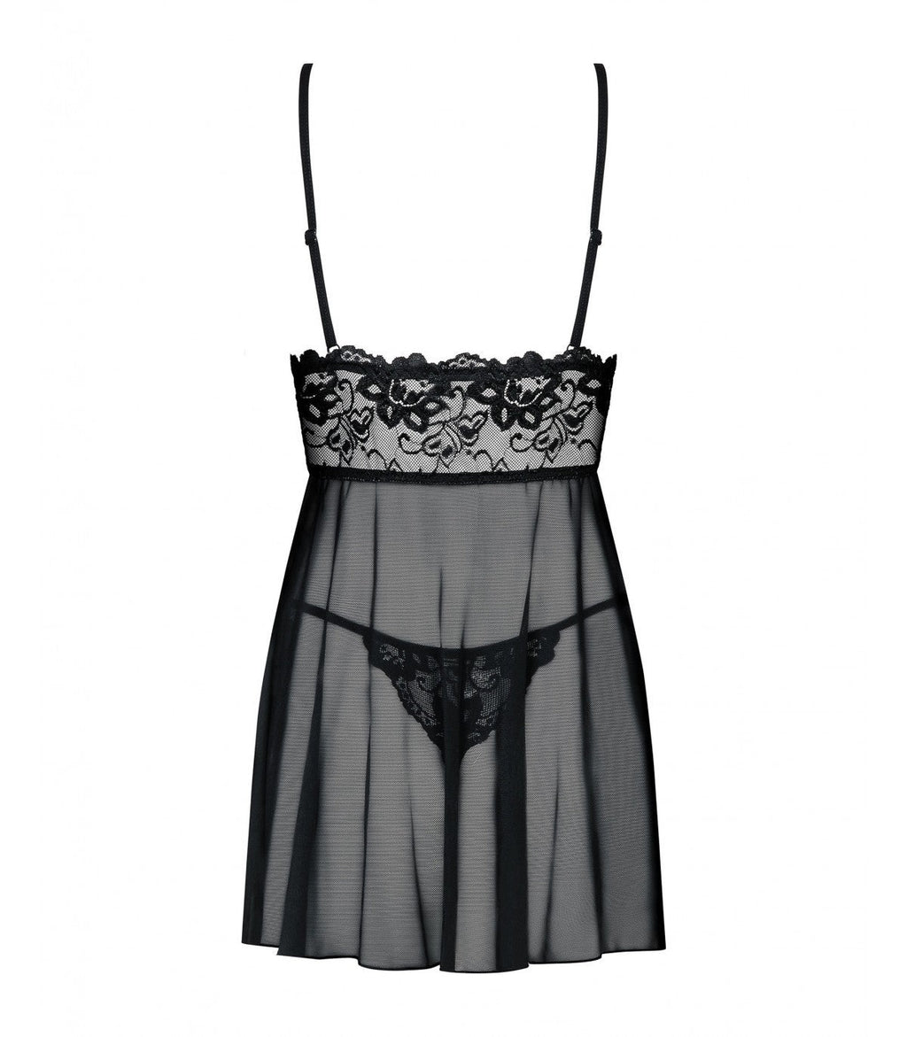 BABYDOLL AND THONG IDILLIA BLACK S/M