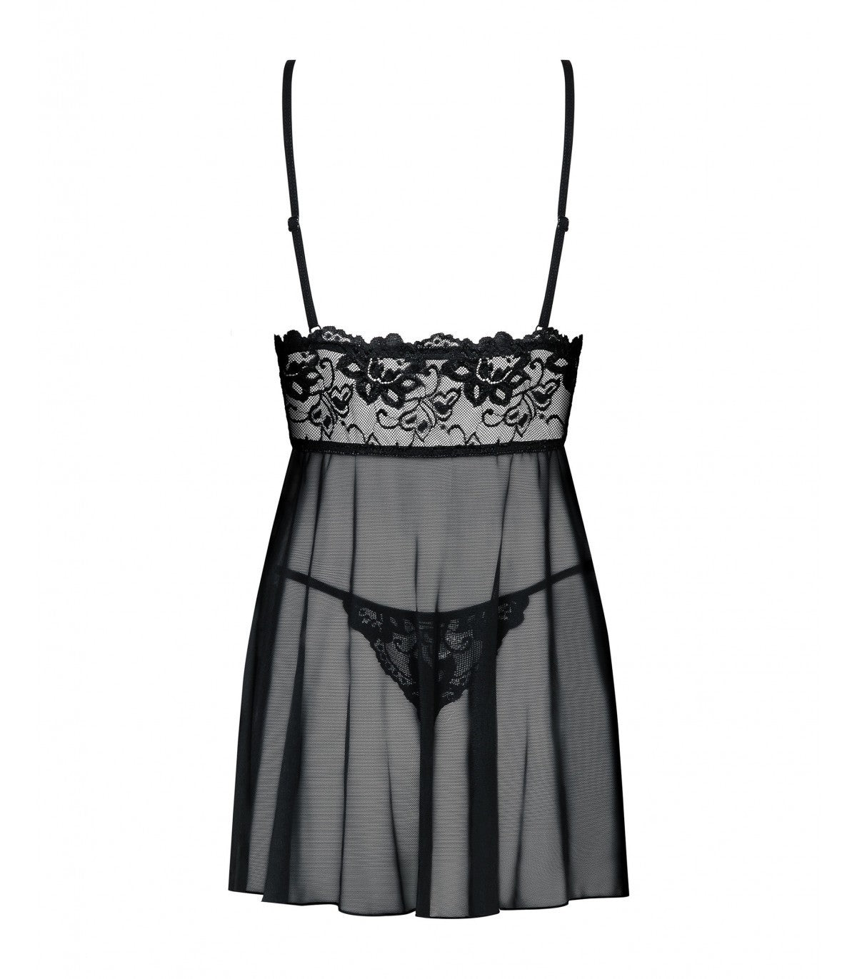 BABYDOLL AND THONG IDILLIA BLACK S/M