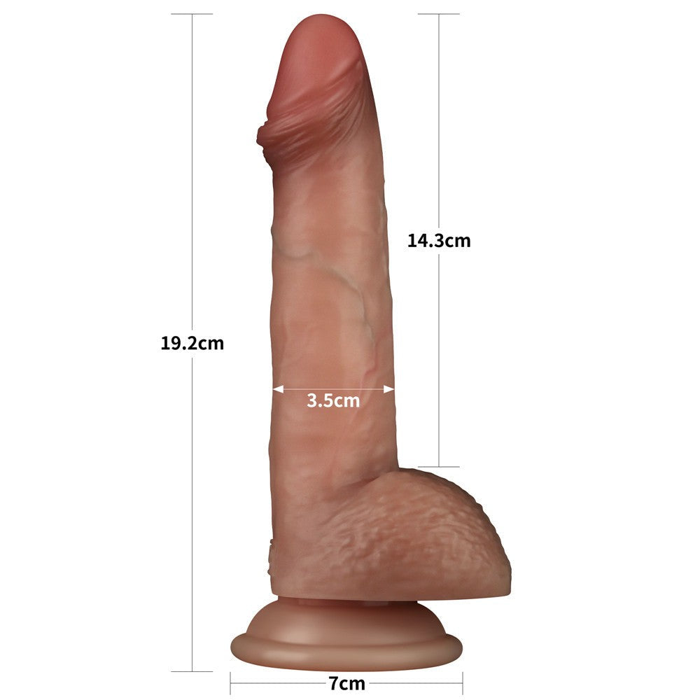 7.5" Double-Layer Silicone Dildo Sliding Skin Pro