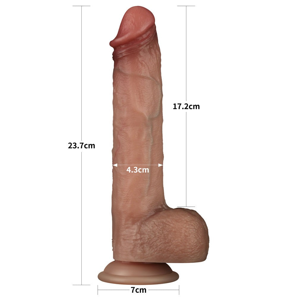 9" Sliding Skin Pro Dual-Layer Silicone Dildo