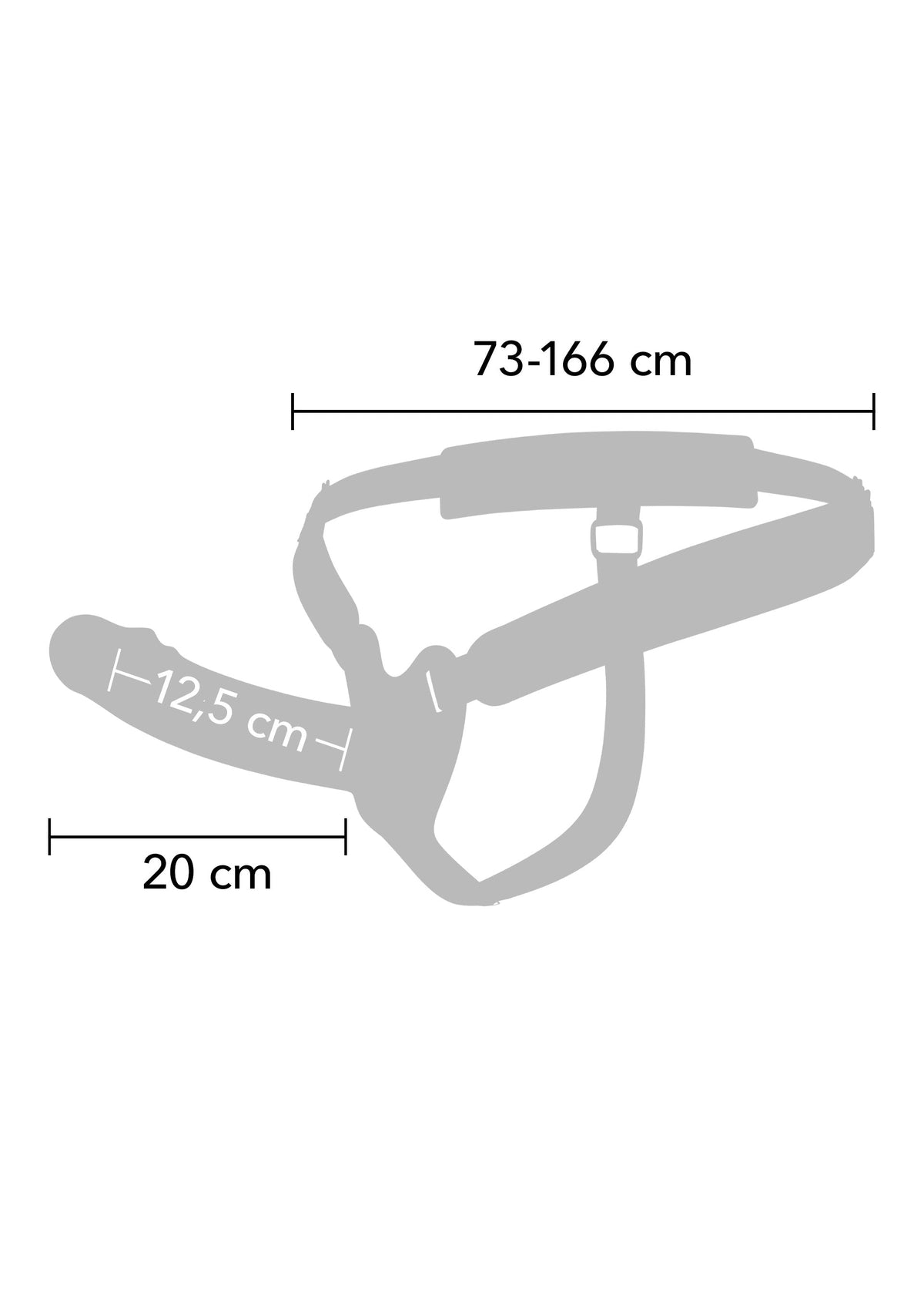 Hollow penis-shaped vibrating silicone strapon, 20 cm, flesh