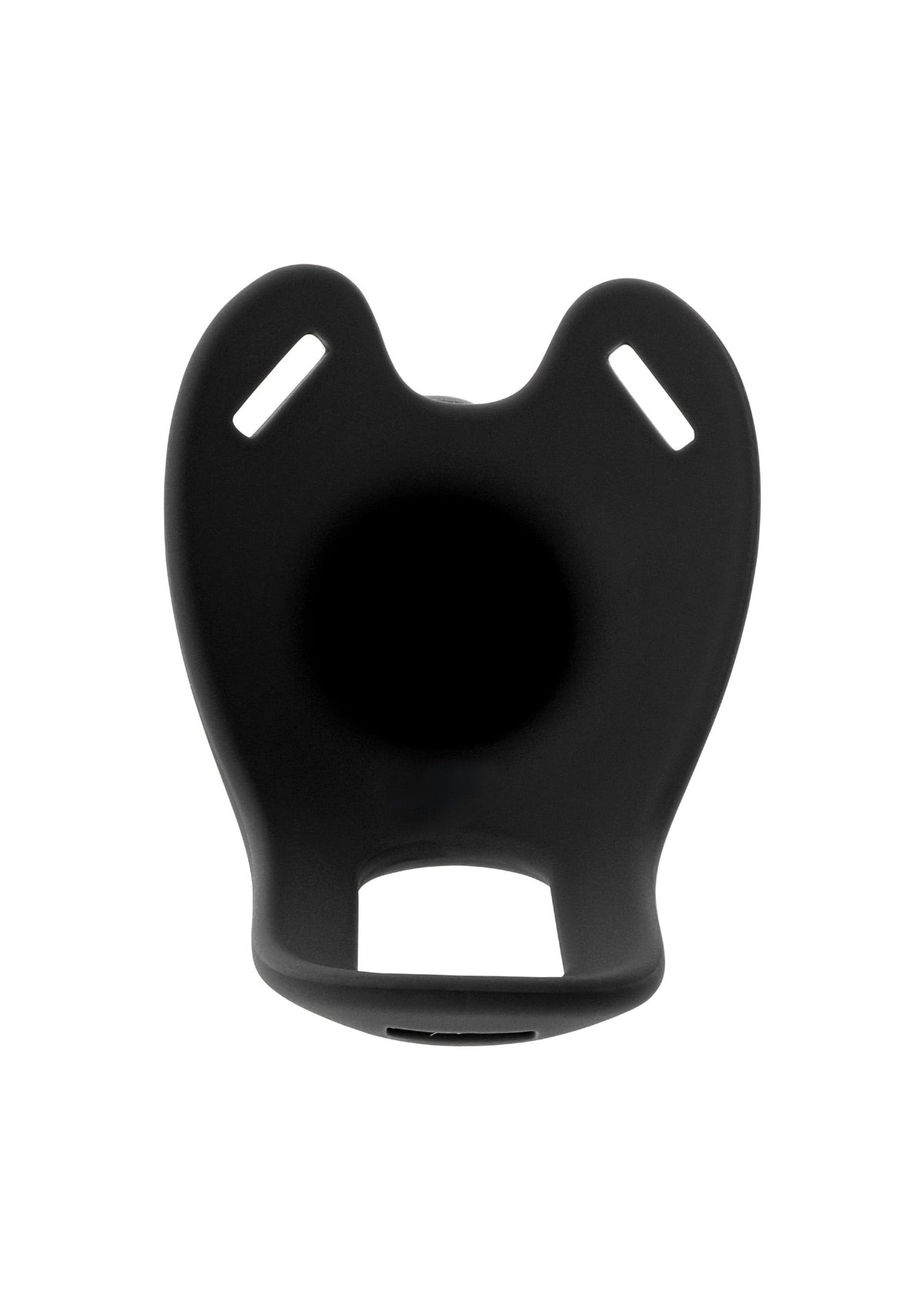 Hollow silicone penis-shaped strapon, 18 cm, black