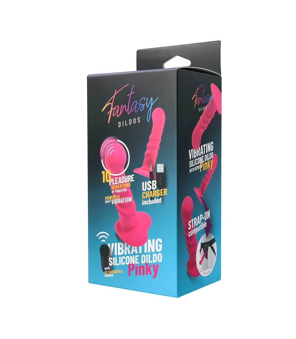 "MINKY" SILICONE VIBRATING DILDO WITH REMOTE CONTROL