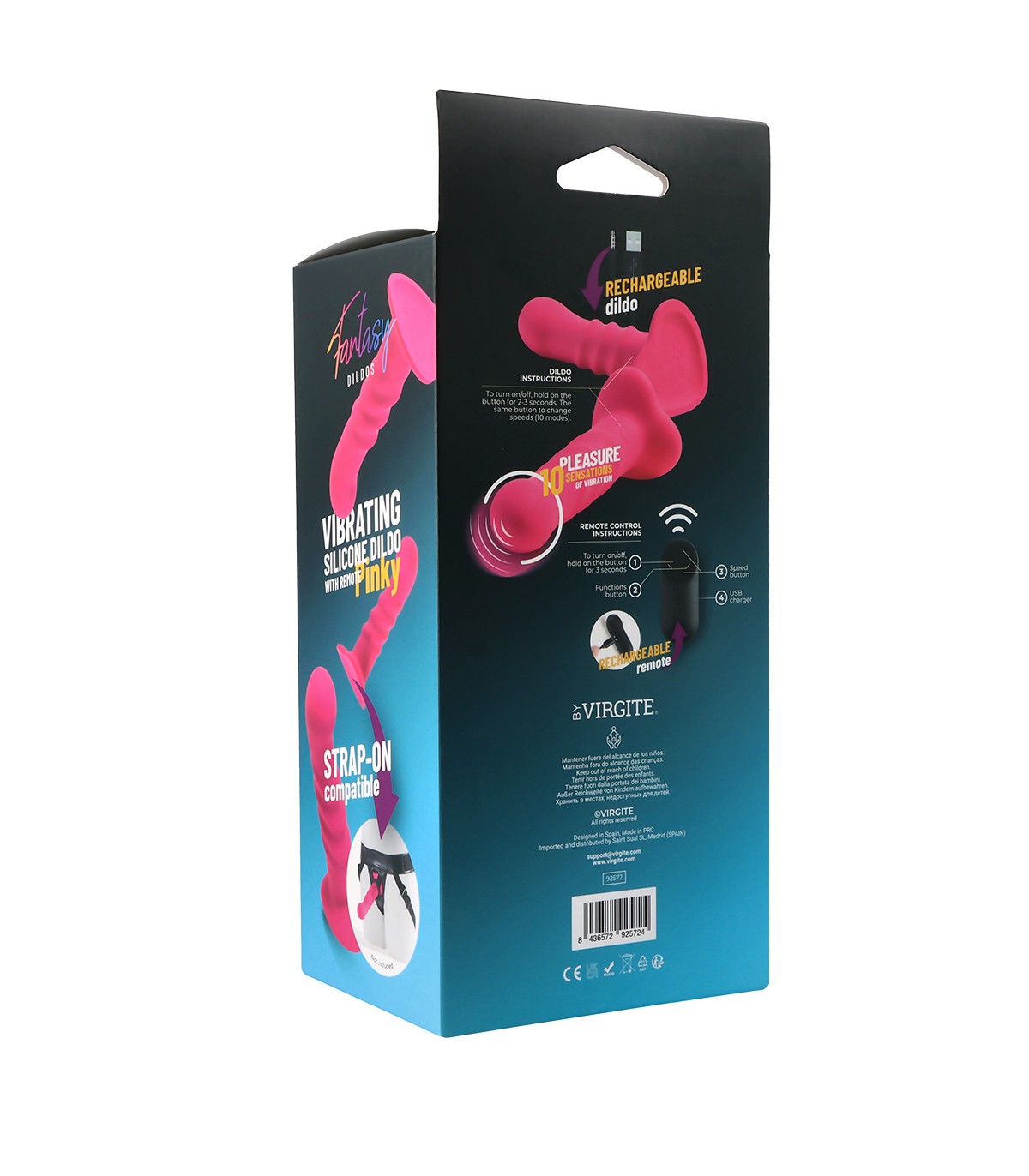 "MINKY" SILICONE VIBRATING DILDO WITH REMOTE CONTROL