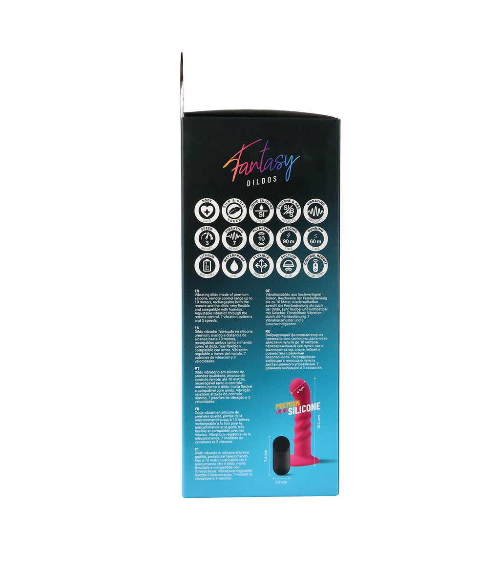 "MINKY" SILICONE VIBRATING DILDO WITH REMOTE CONTROL
