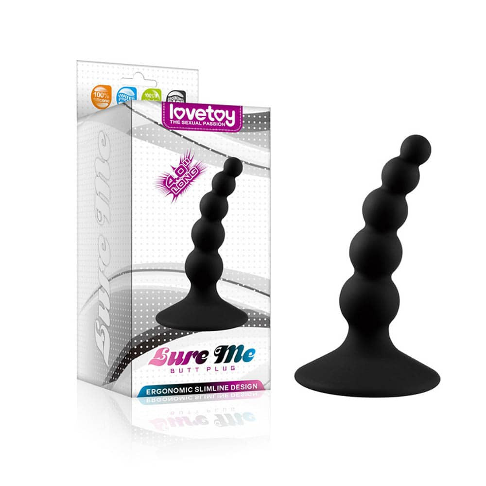 Lure Me Beaded Black Anal Plug 1