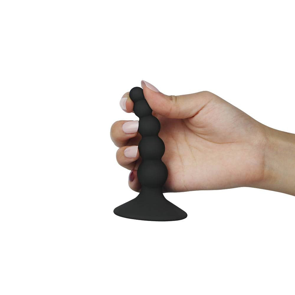 Lure Me Beaded Black Anal Plug 1