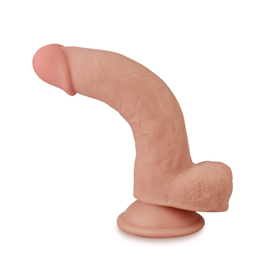 8" dual-layer dildo with movable skin