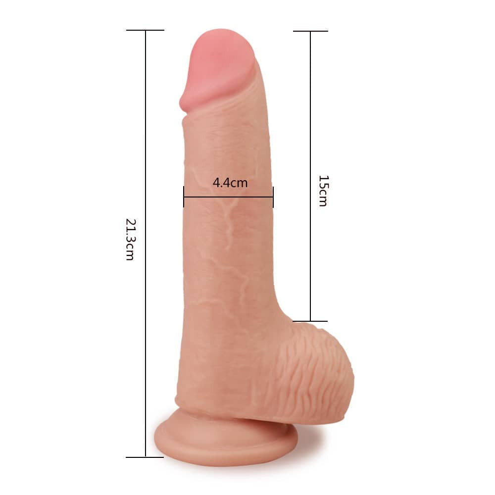 7.5" soft leather-effect dildo
