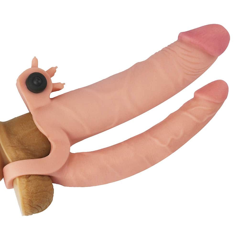 Add a vibrating sheath for a 1" double dildo