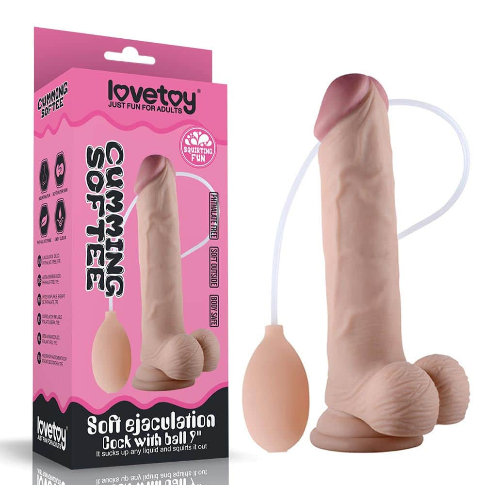 Soft ejaculation penis and 9-inch flesh testicles