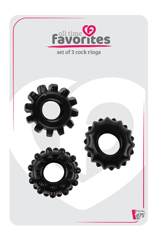 SET OF 3 ALL-TIME FAVORITE BLACK WEIGHT RINGS