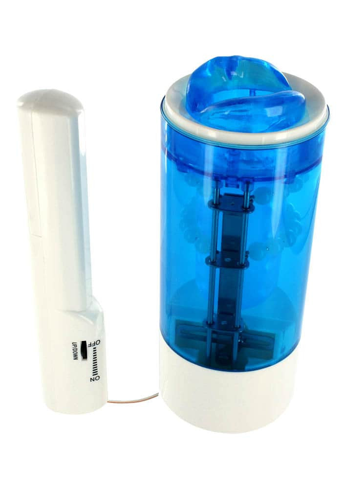 Transparent blue open-mouthed masturbator