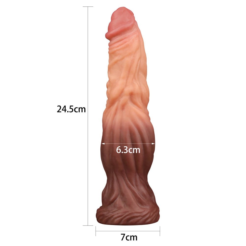 9.5'' Double Layer Liquid Silicone Nature Cock_B0O50_3