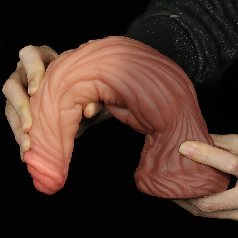 9.5'' Double Layer Liquid Silicone Nature Cock_B0O50_3