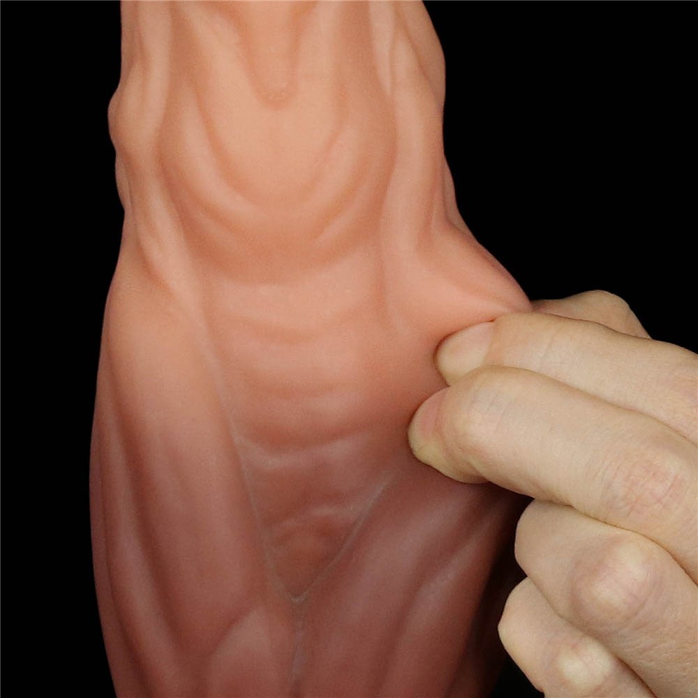 9.5'' Double Layer Liquid Silicone Nature Cock_B0O50_3